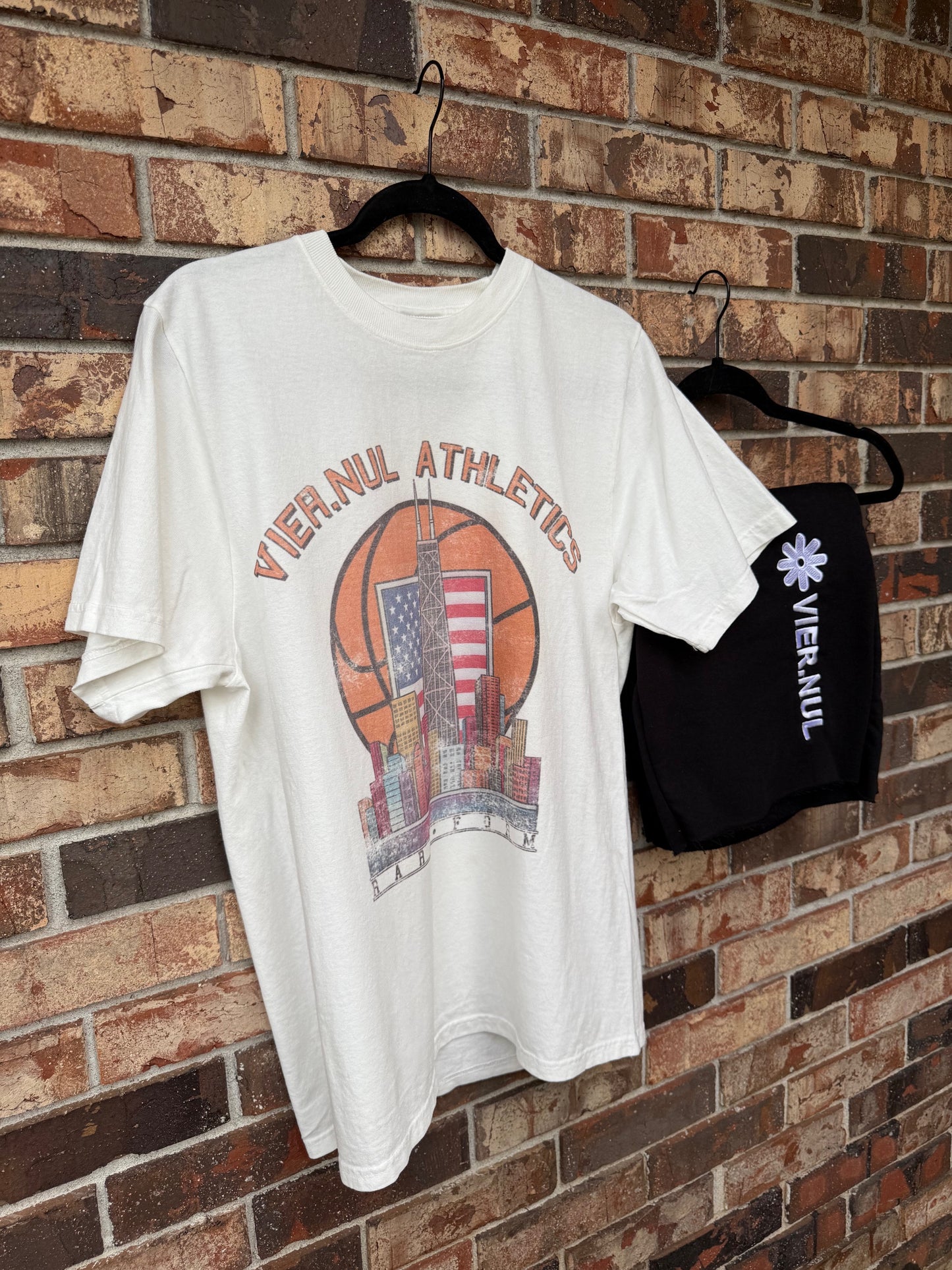 White Vier.Nul Athletics Tee (Vintage Style)