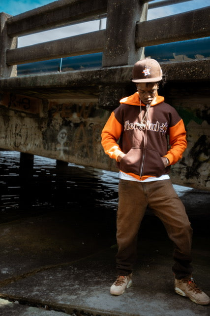 Vier.Nul Zip Up (Brown/Orange)