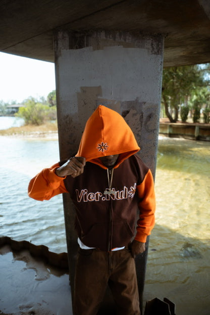 Vier.Nul Zip Up (Brown/Orange)