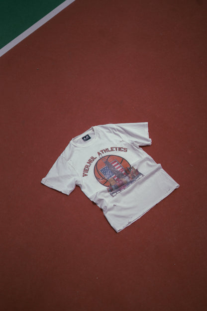 White Vier.Nul Athletics Tee (Vintage Style)