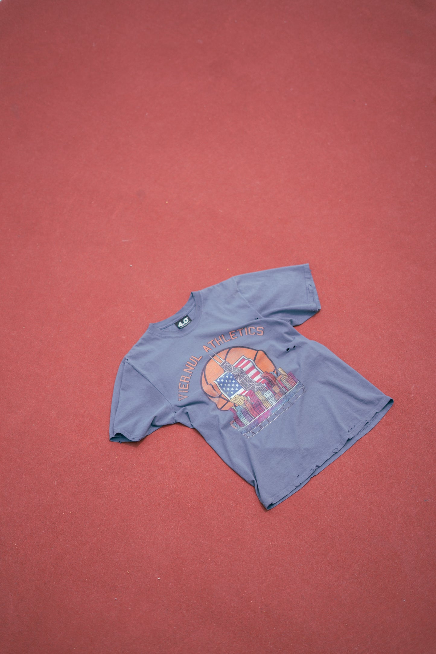 Blue Vier.Nul Athletics Tee (Vintage Style)