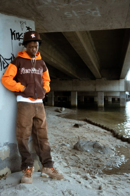 Vier.Nul Zip Up (Brown/Orange)