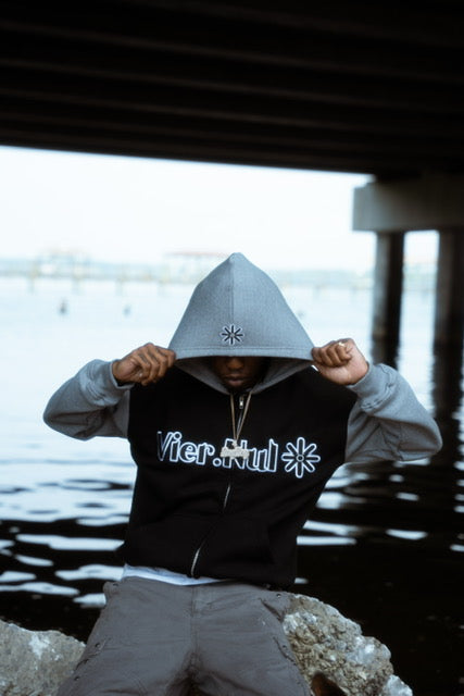 Vier.Nul Zip Up (Black/Grey)