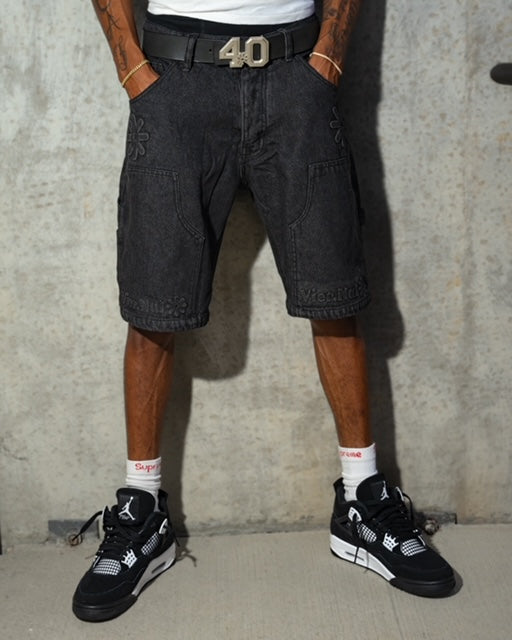 “Vier.Nul” Work Shorts (Washed Black)